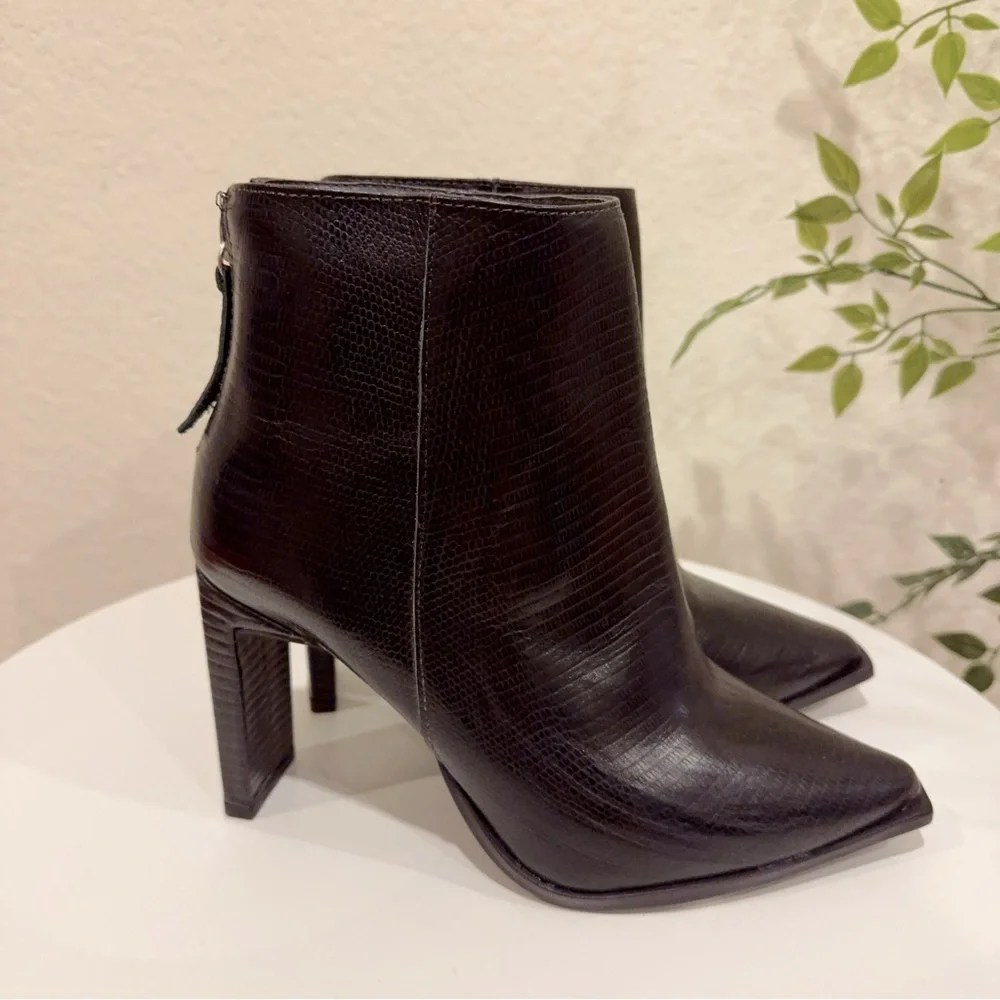 Kaanas Mizar Square Tip Slim High Heel Booties in Black NWOT Size 6M - Picture 6 of 12